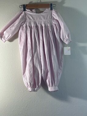 Pink Smocked Baby One-Piece Bodysuit